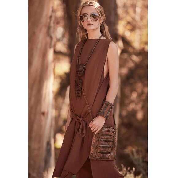 URBAN ZEN Linen wrap tunic dress sz S DONNA KARAN - Picture 1 of 6